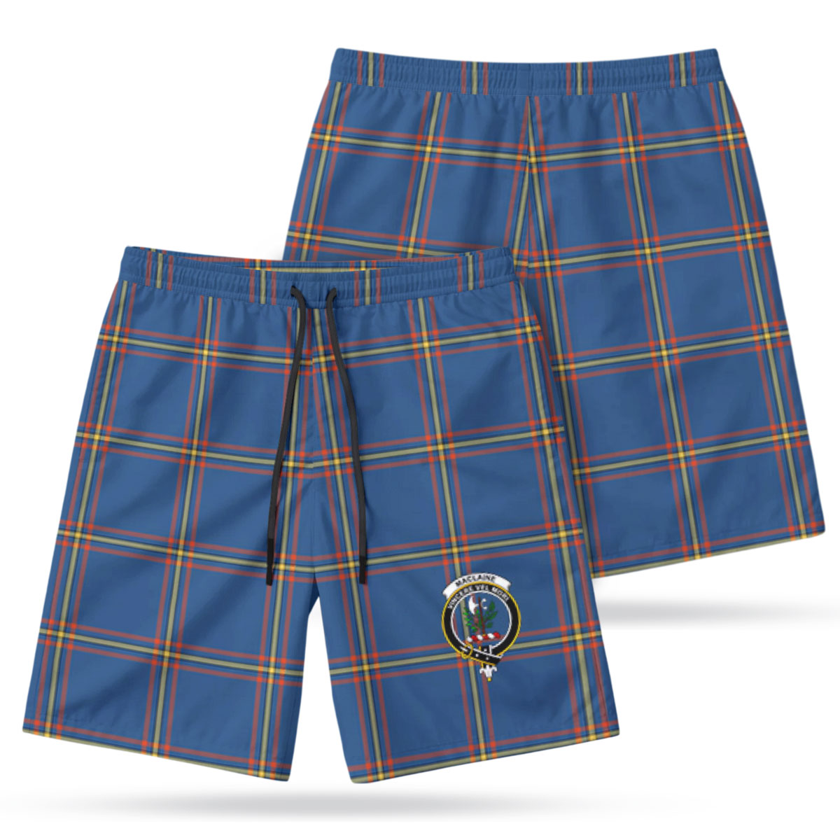 MacLaine of Loch Buie Hunting Ancient Tartan Crest Men's Beach Shorts