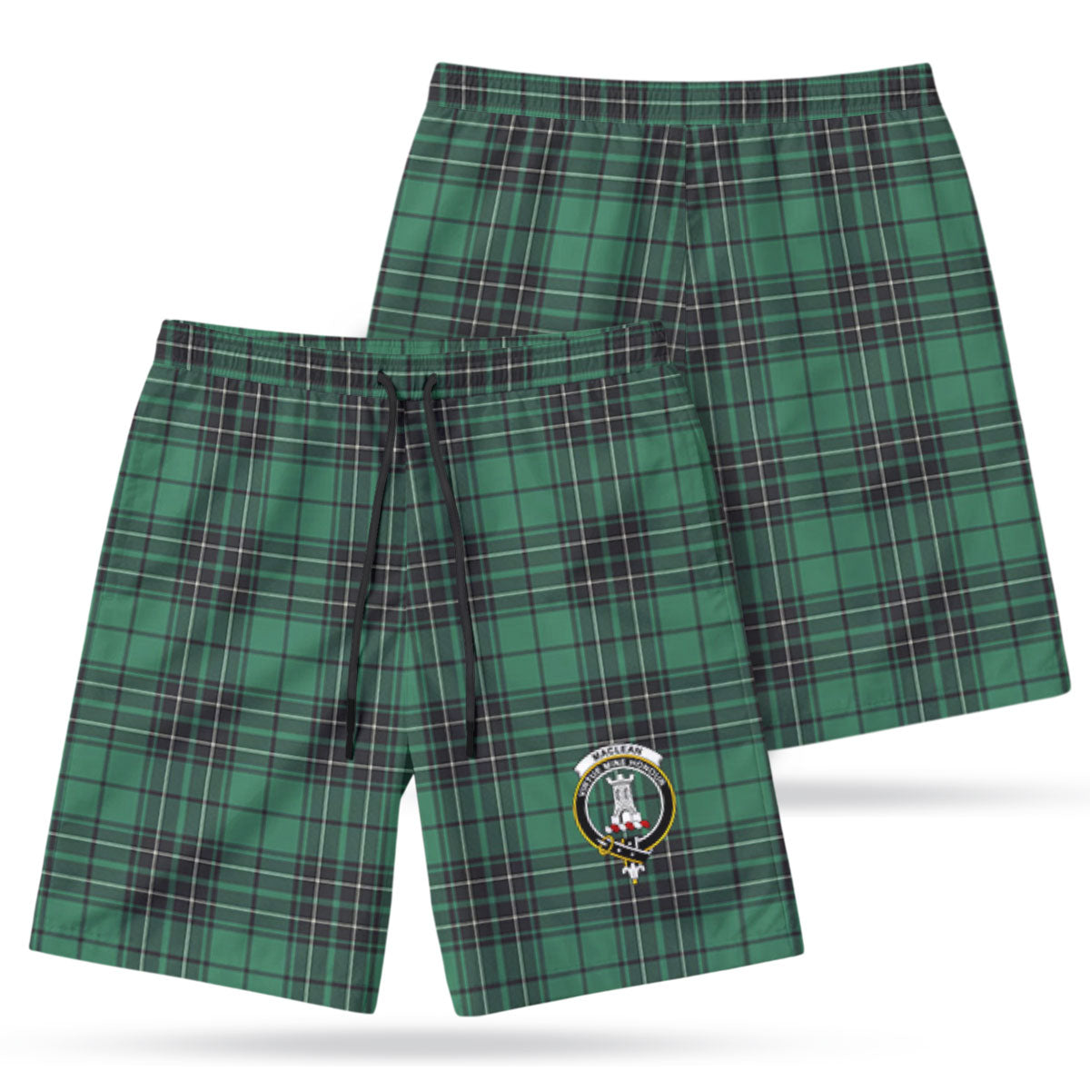 MacLean Hunting Ancient Tartan Crest Men's Beach Shorts