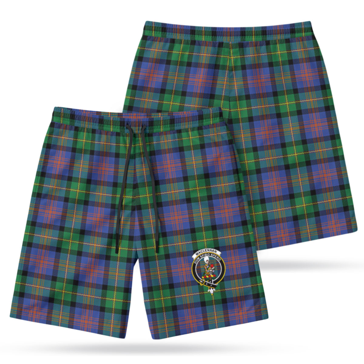 MacLennan Ancient Tartan Crest Men's Beach Shorts