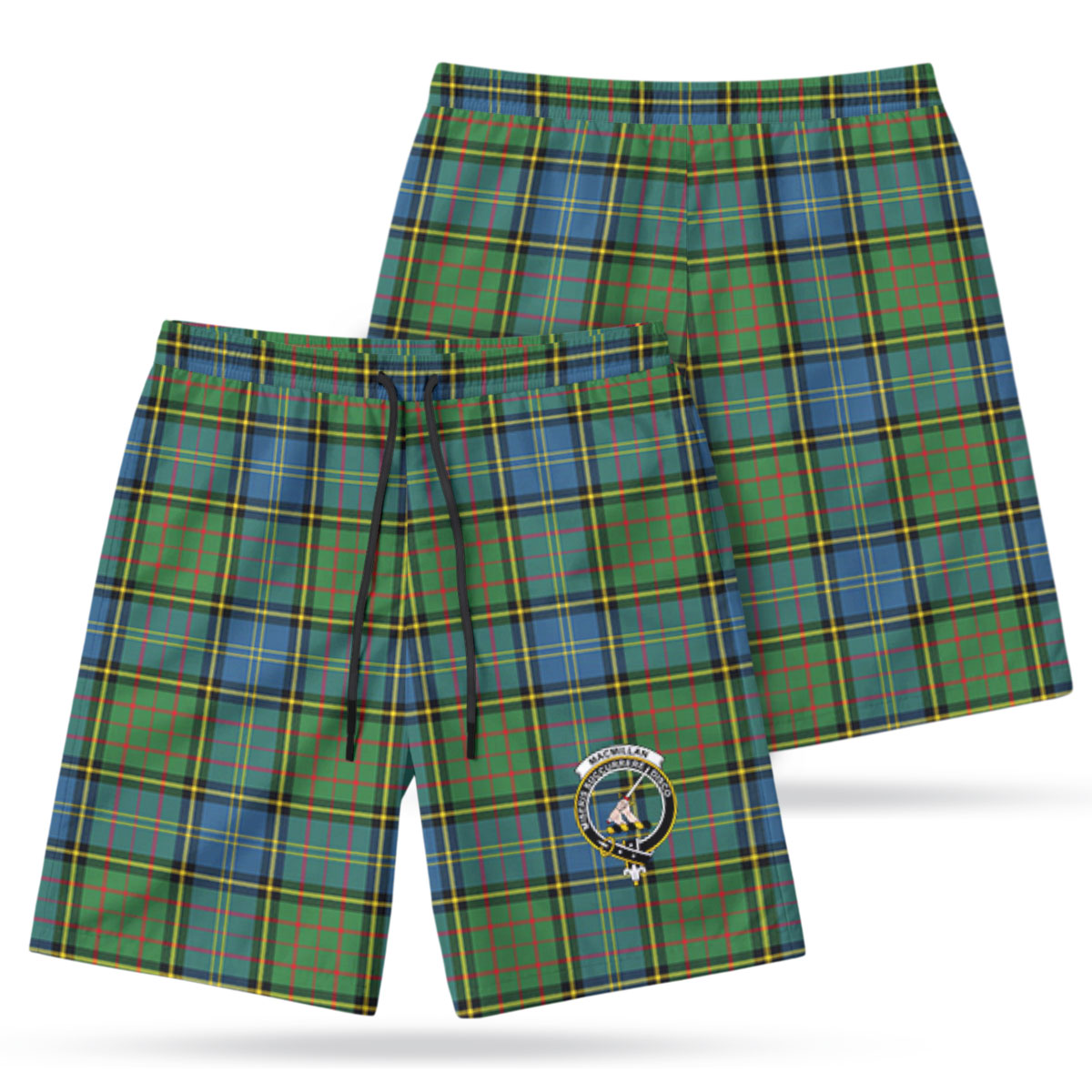 MacMillan Hunting Ancient Tartan Crest Men's Beach Shorts