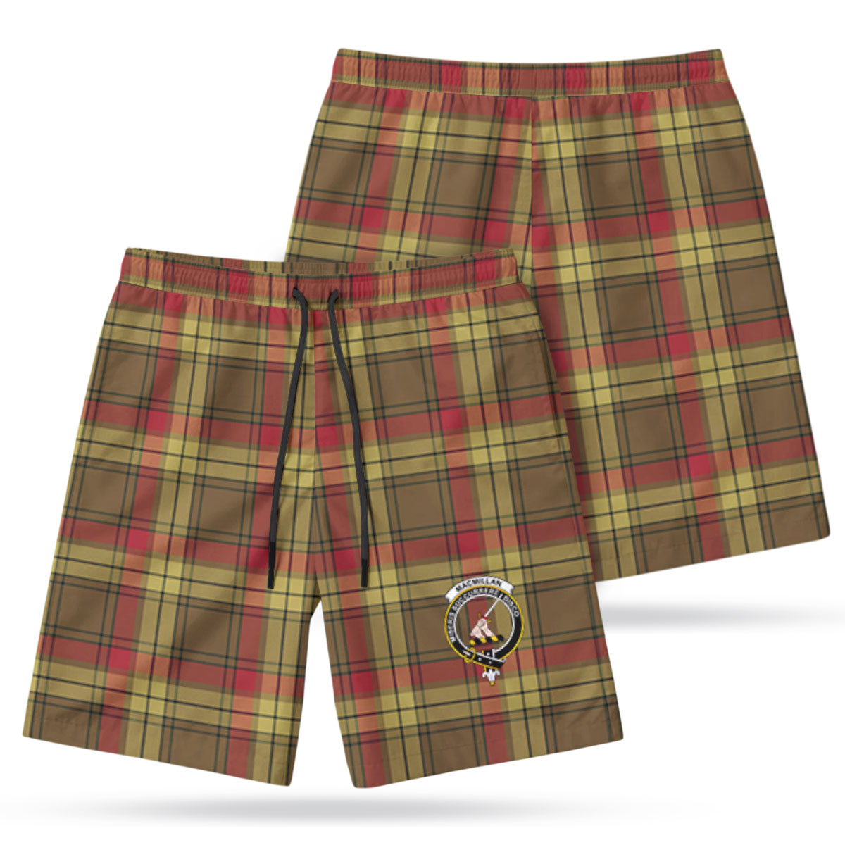MacMillan Old Weathered Tartan Crest Men's Beach Shorts