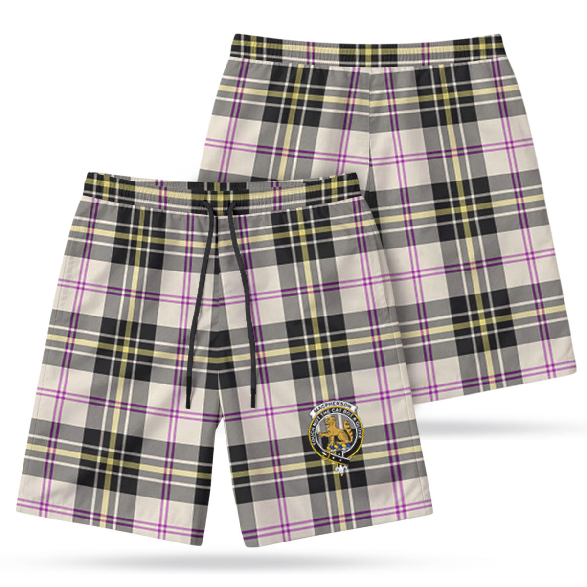 MacPherson Dress Ancient Tartan Crest Men's Beach Shorts