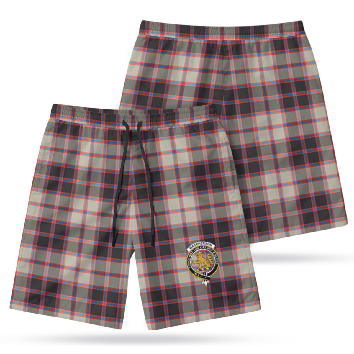 MacPherson Hunting Ancient Tartan Crest Men's Beach Shorts