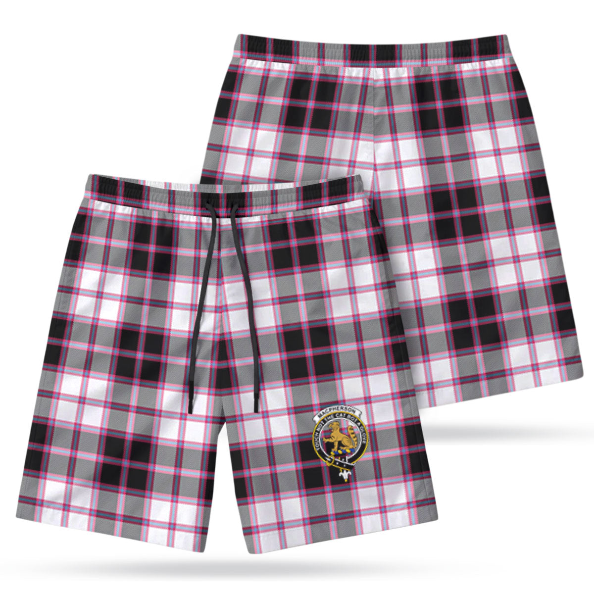 MacPherson Hunting Modern Tartan Crest Men's Beach Shorts
