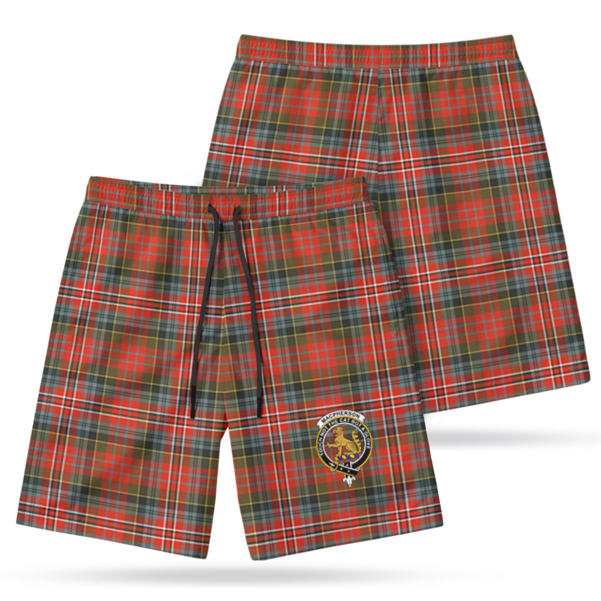 MacPherson Weathered Tartan Crest Men's Beach Shorts