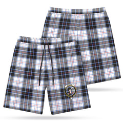 MacRae Dress Modern Tartan Crest Men's Beach Shorts