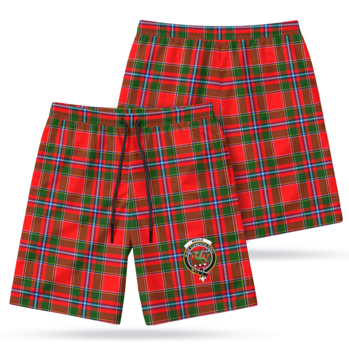 Maule Tartan Crest Men's Beach Shorts