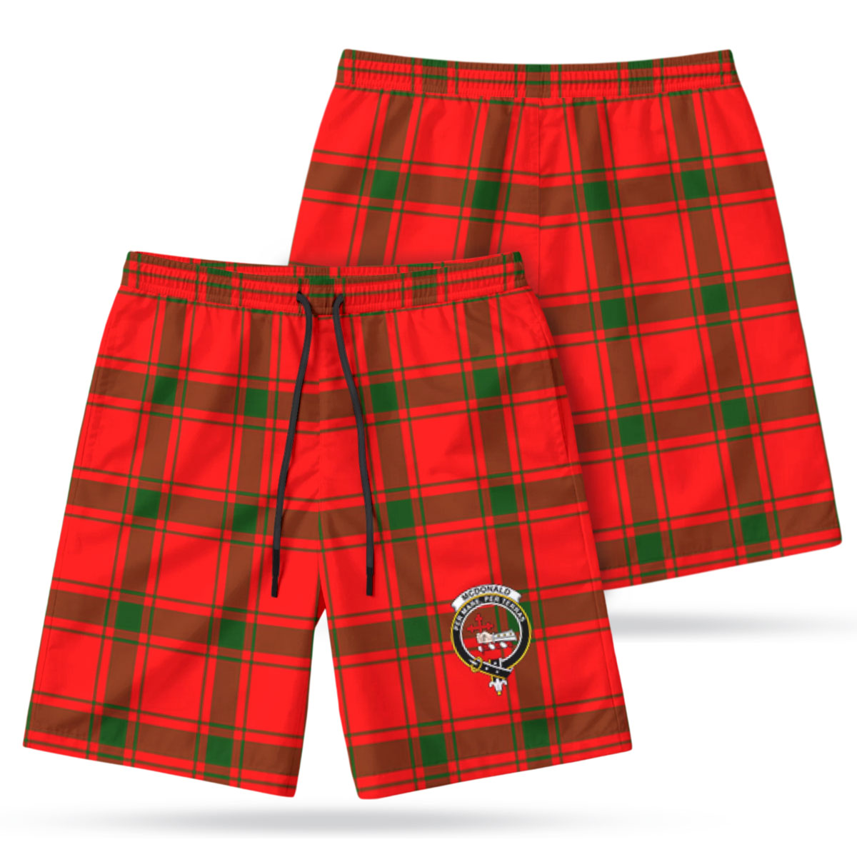 McDonald of Sleat Tartan Crest Men's Beach Shorts