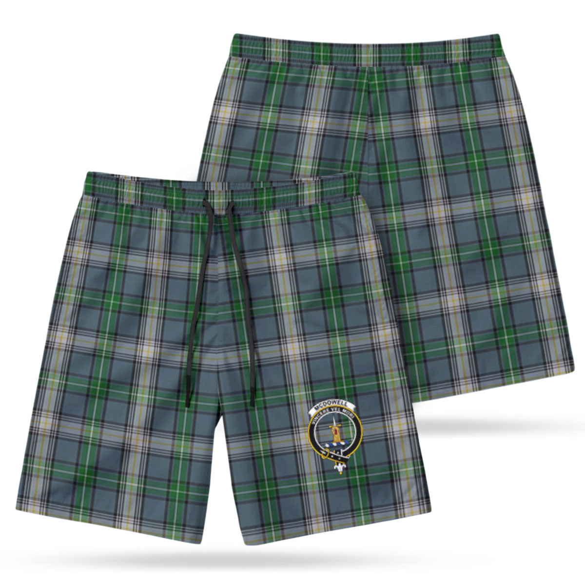 McDowell (MacDowell) Tartan Crest Men's Beach Shorts