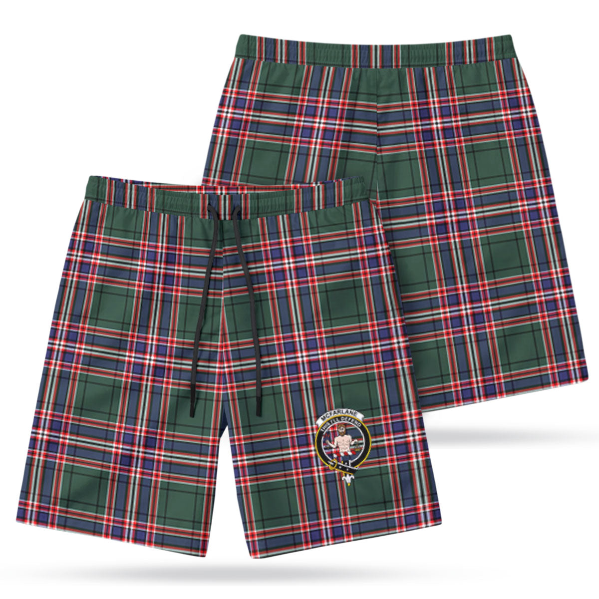 McFarlane Hunting Modern Tartan Crest Men's Beach Shorts