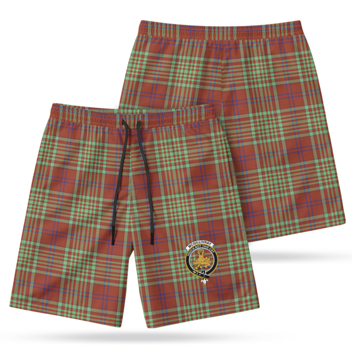 McGillivray Hunting Ancient Tartan Crest Men's Beach Shorts