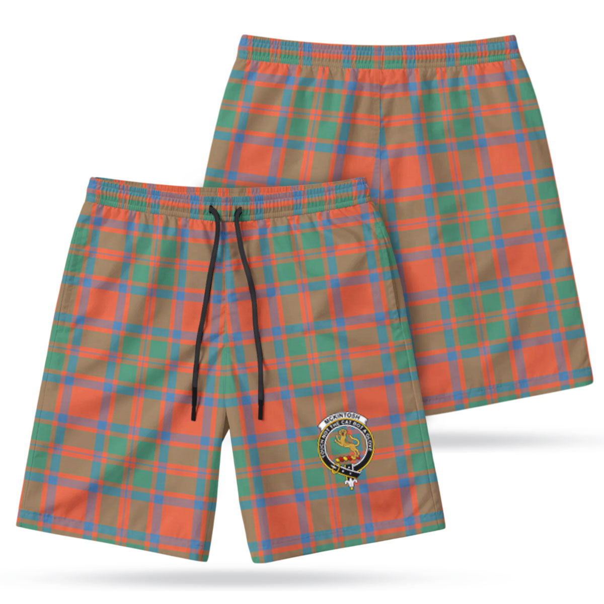McKintosh Ancient Tartan Crest Men's Beach Shorts