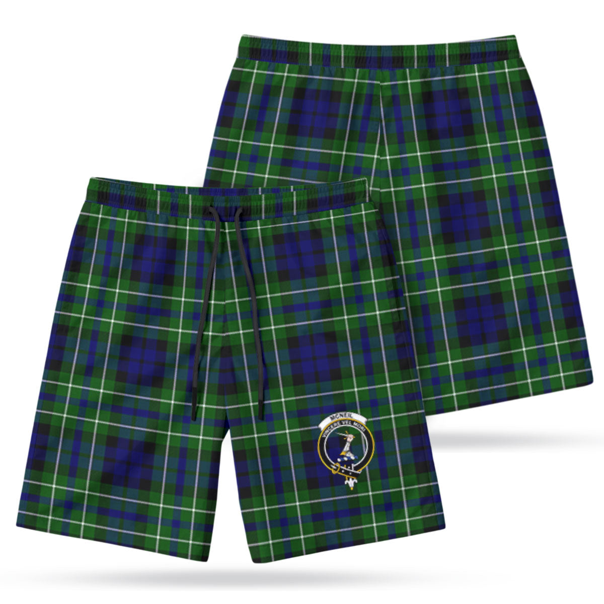 McNeil of Colonsay Modern Tartan Crest Men's Beach Shorts