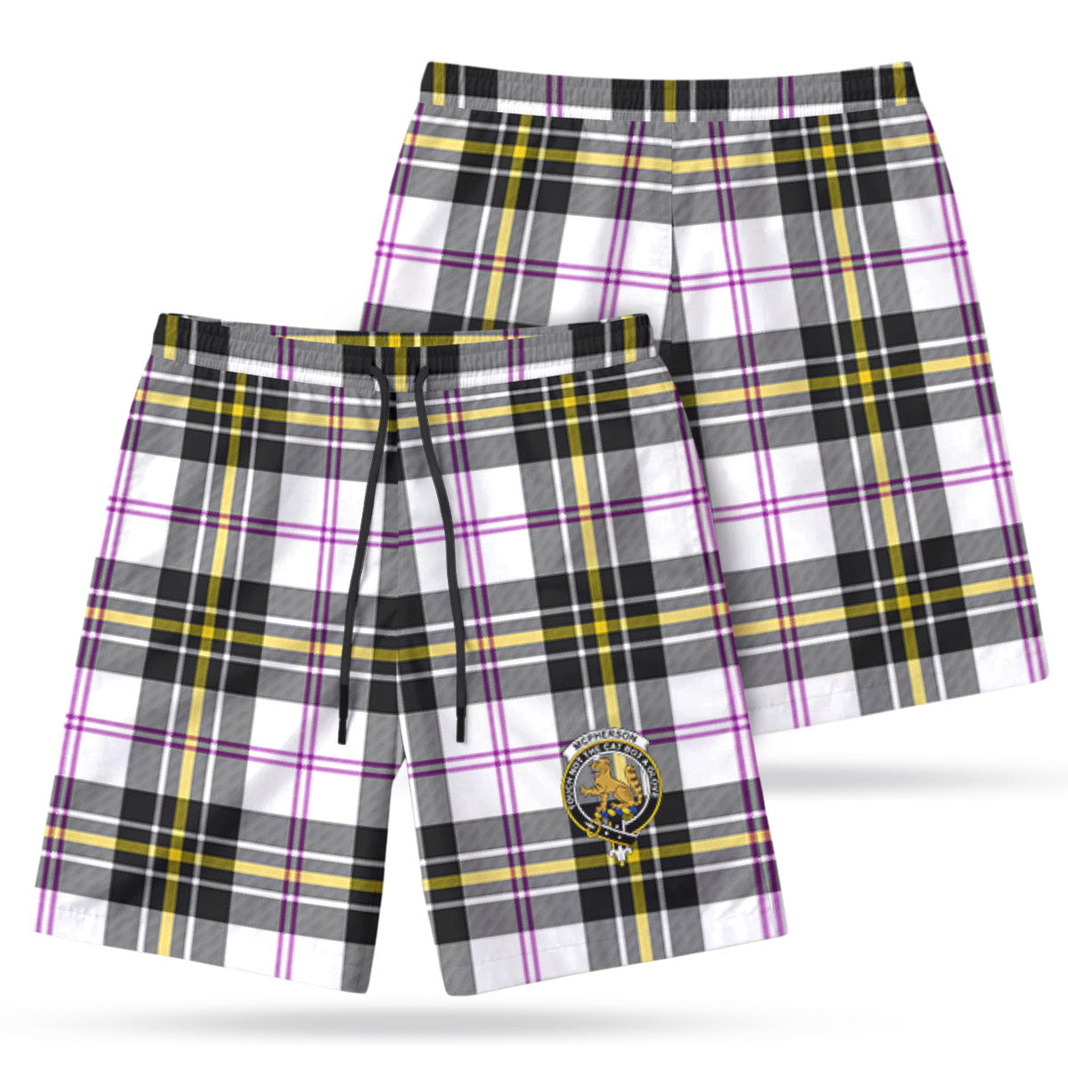 McPherson Dress Modern Tartan Crest Men's Beach Shorts