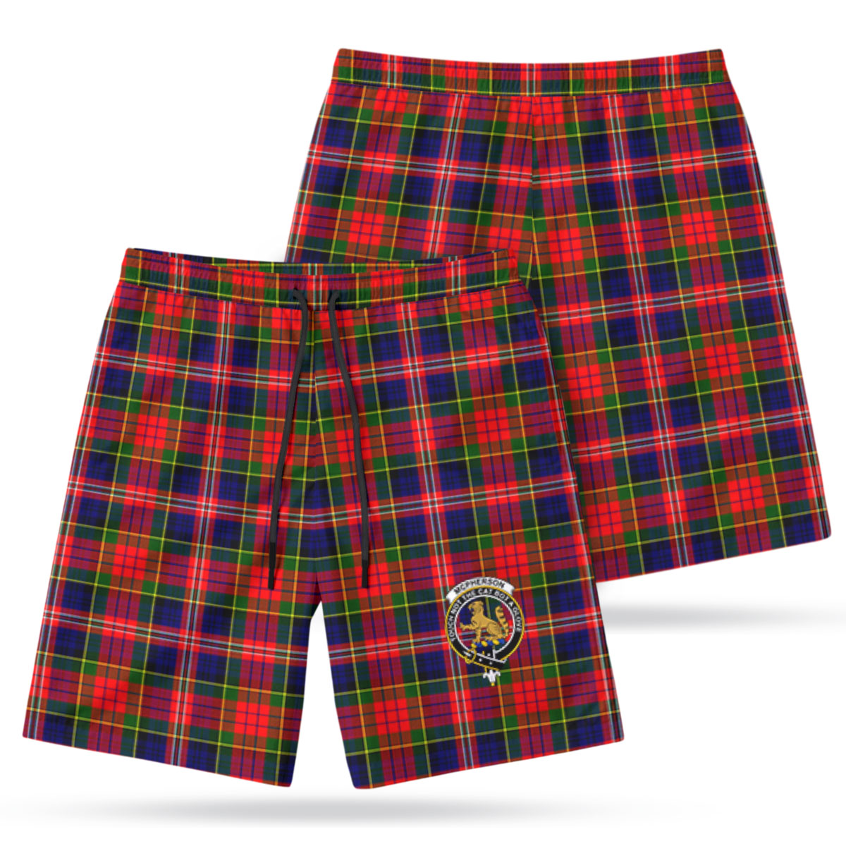 McPherson Modern Tartan Crest Men's Beach Shorts