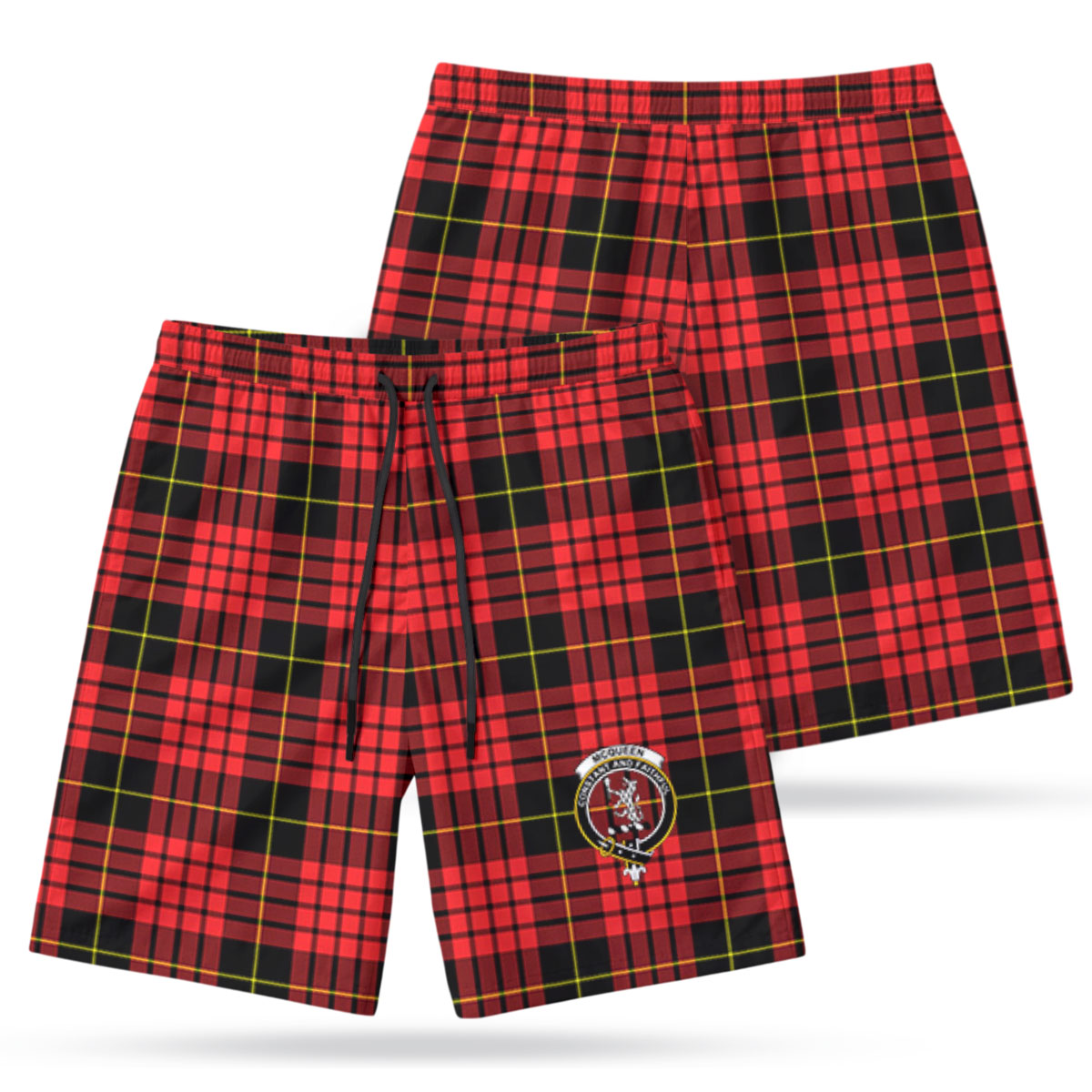McQueen Modern Tartan Crest Men's Beach Shorts