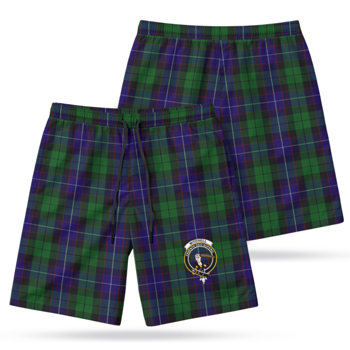 Mitchell Tartan Crest Men's Beach Shorts