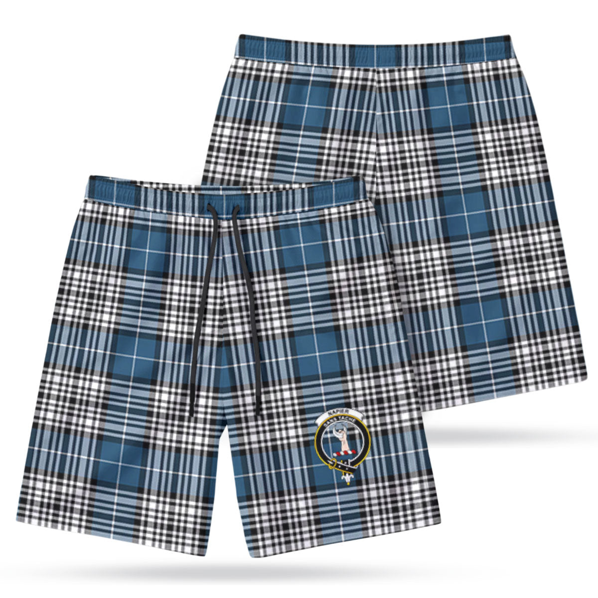 Napier Modern Tartan Crest Men's Beach Shorts
