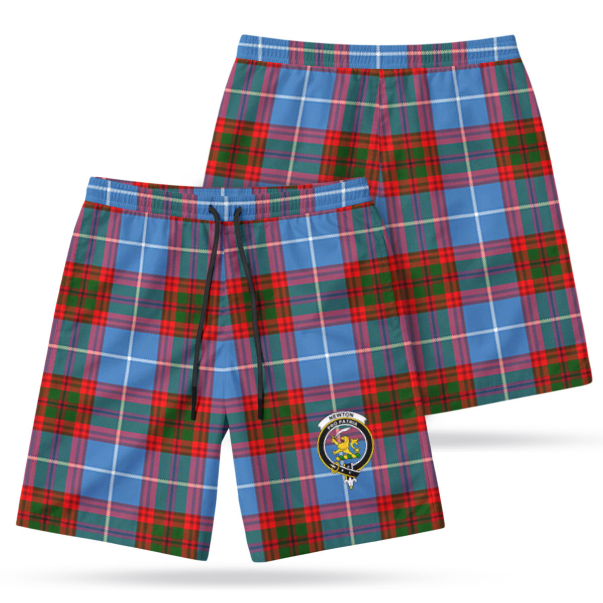 Newton Tartan Crest Men's Beach Shorts