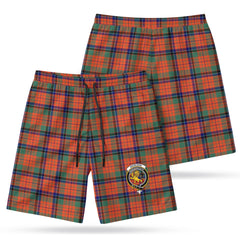 Nicolson Ancient Tartan Crest Men's Beach Shorts