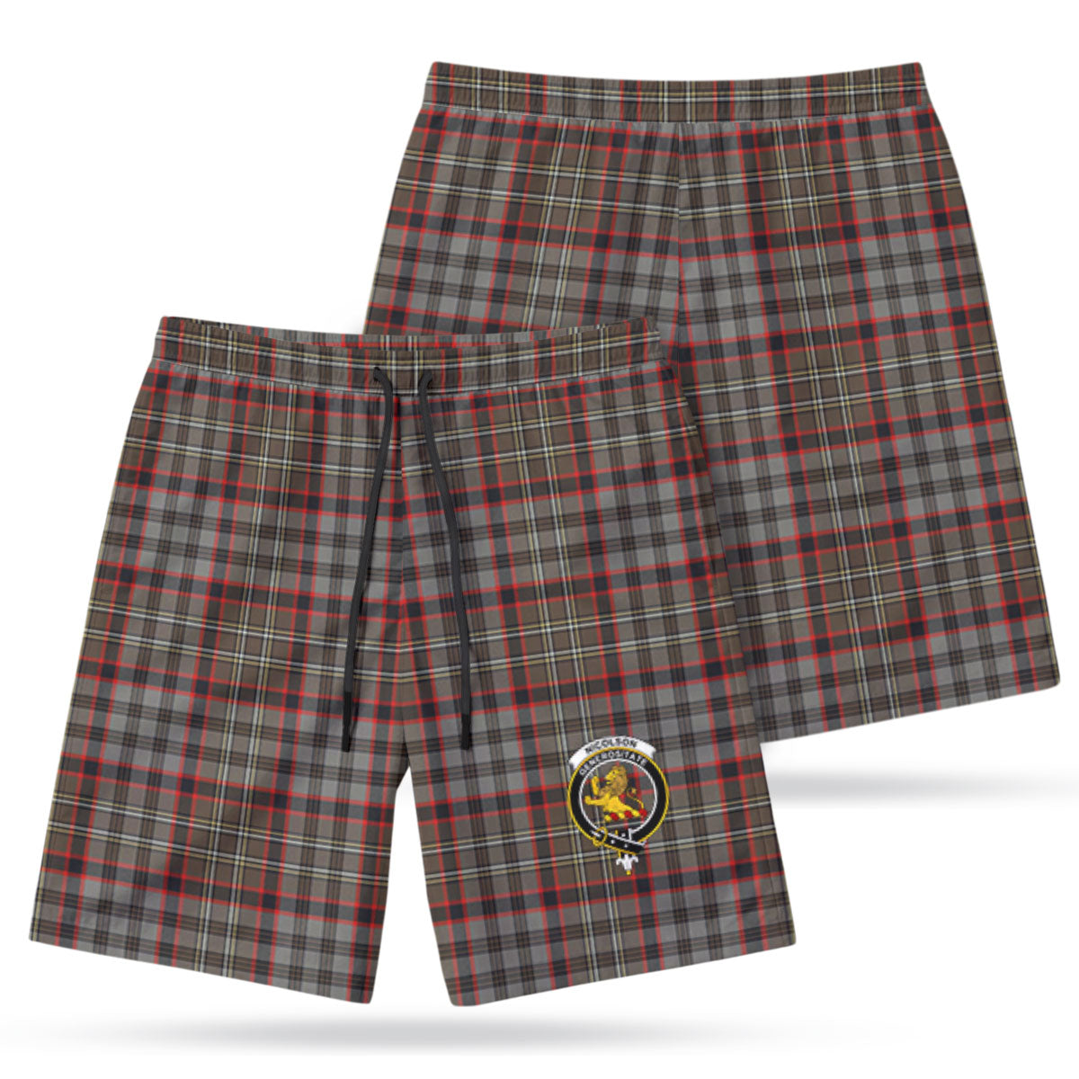 Nicolson Hunting Weathered Tartan Crest Men's Beach Shorts