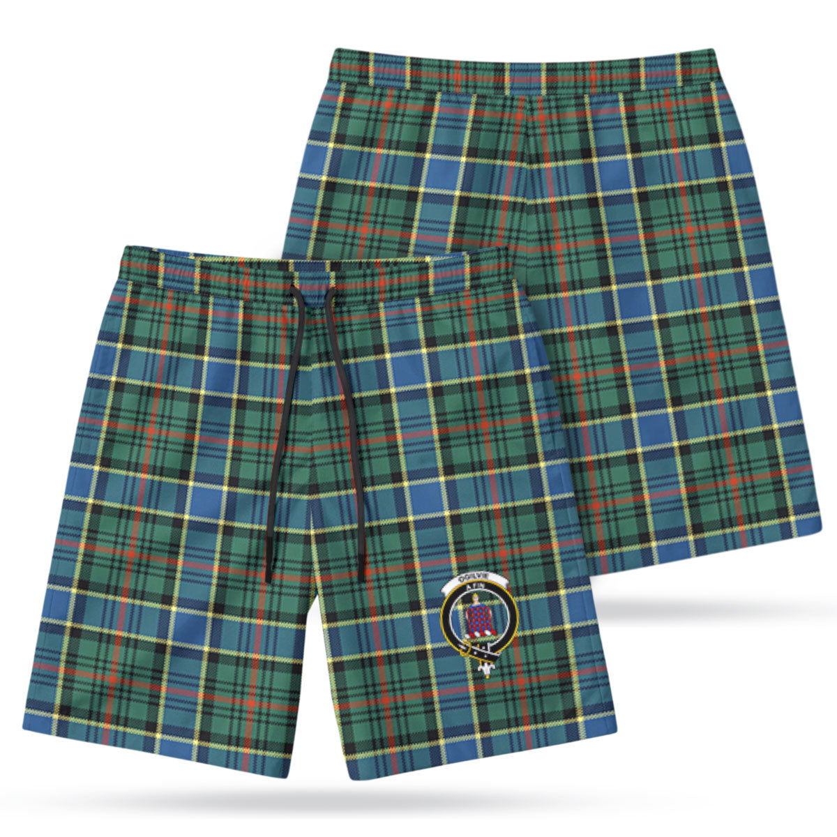Ogilvie Hunting Ancient Tartan Crest Men's Beach Shorts