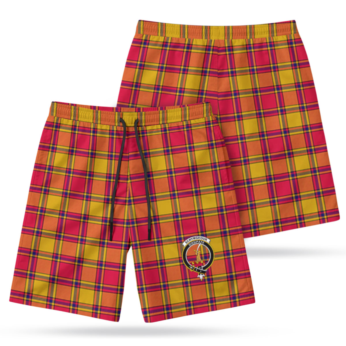 Scrymgeour Tartan Crest Men's Beach Shorts