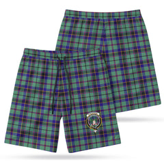 Stevenson Tartan Crest Men's Beach Shorts