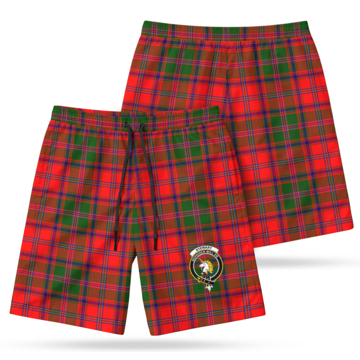 Stewart of Appin Modern Tartan Crest Men's Beach Shorts