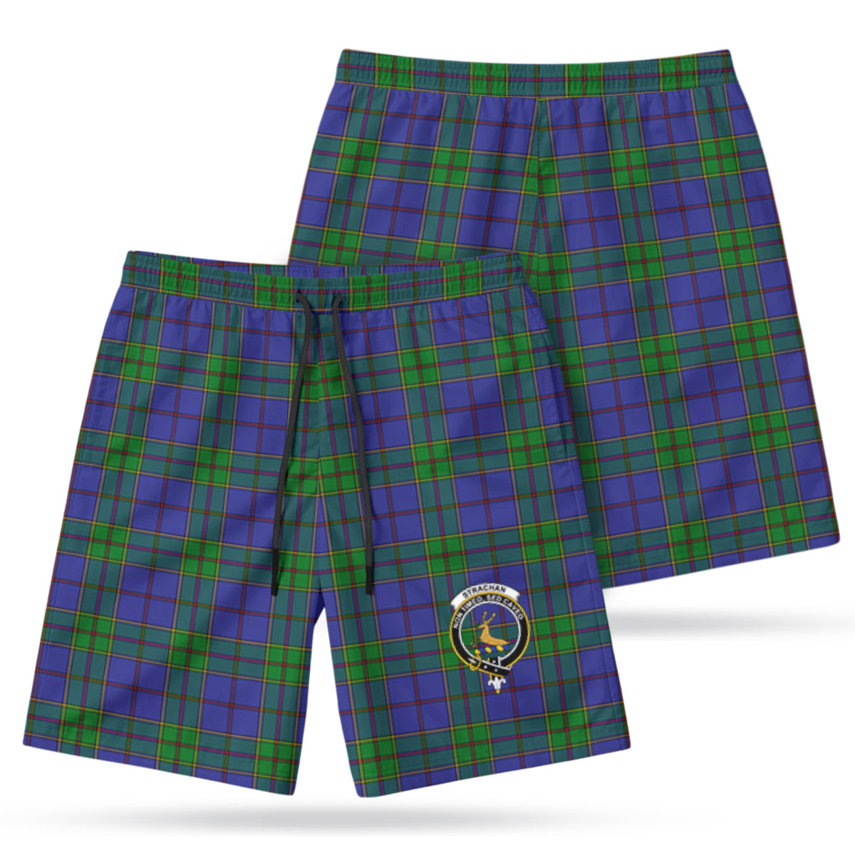 Strachan Tartan Crest Men's Beach Shorts
