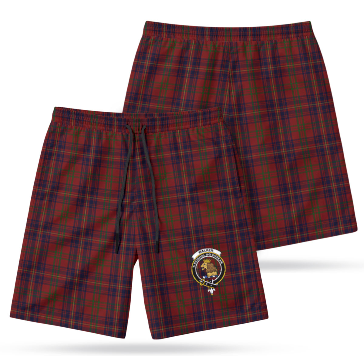 Walker Tartan Crest Men's Beach Shorts