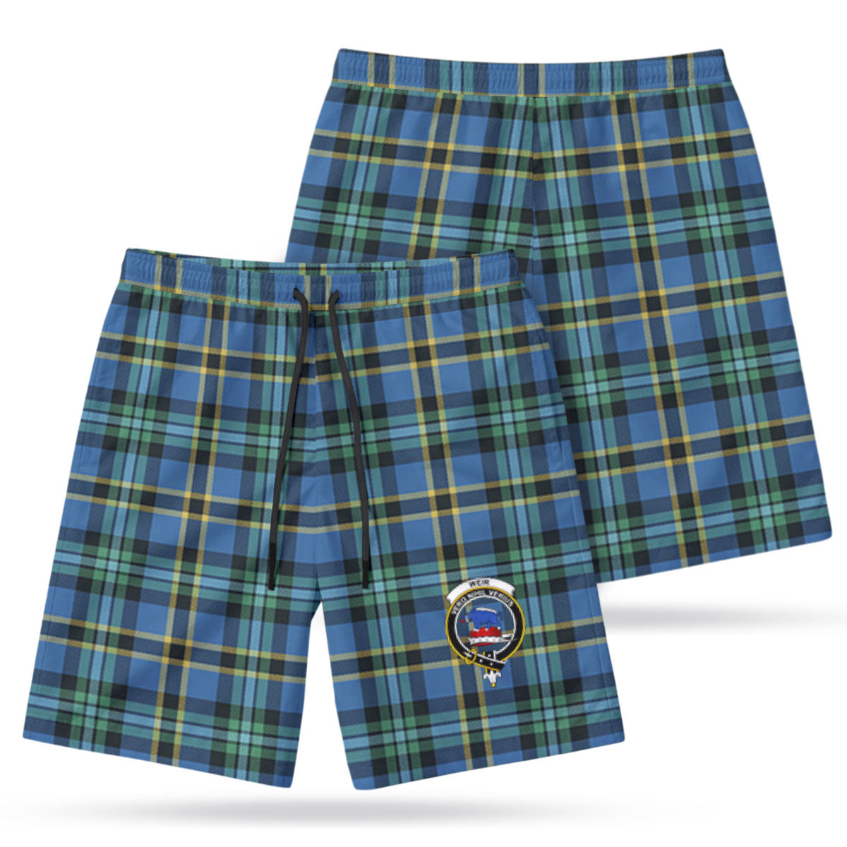 Weir Ancient Tartan Crest Men's Beach Shorts