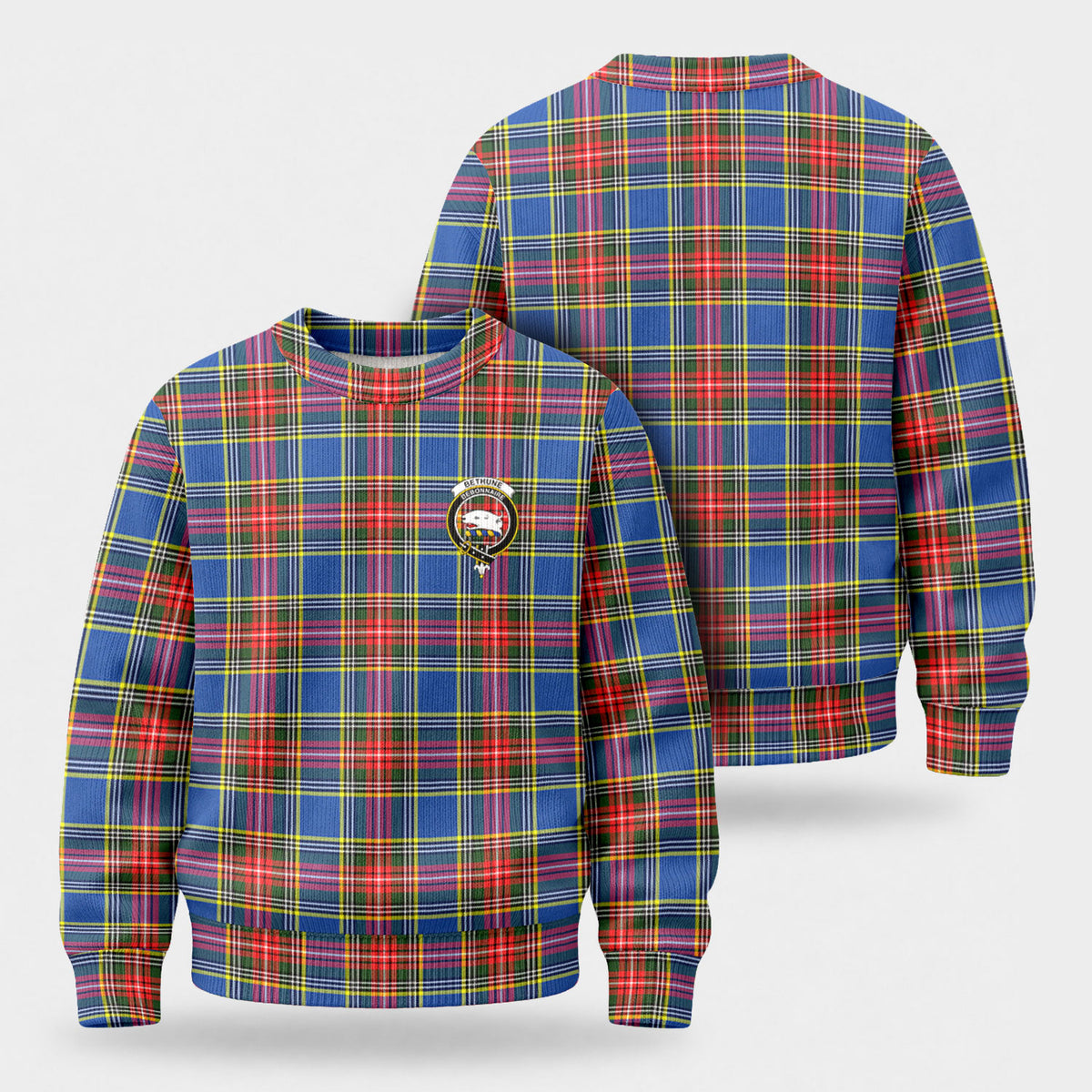 Bethune Modern Tartan Crest Sweater