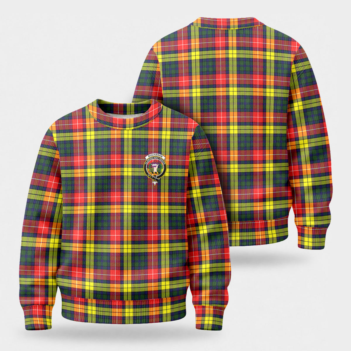 Buchanan Modern Tartan Crest Sweater