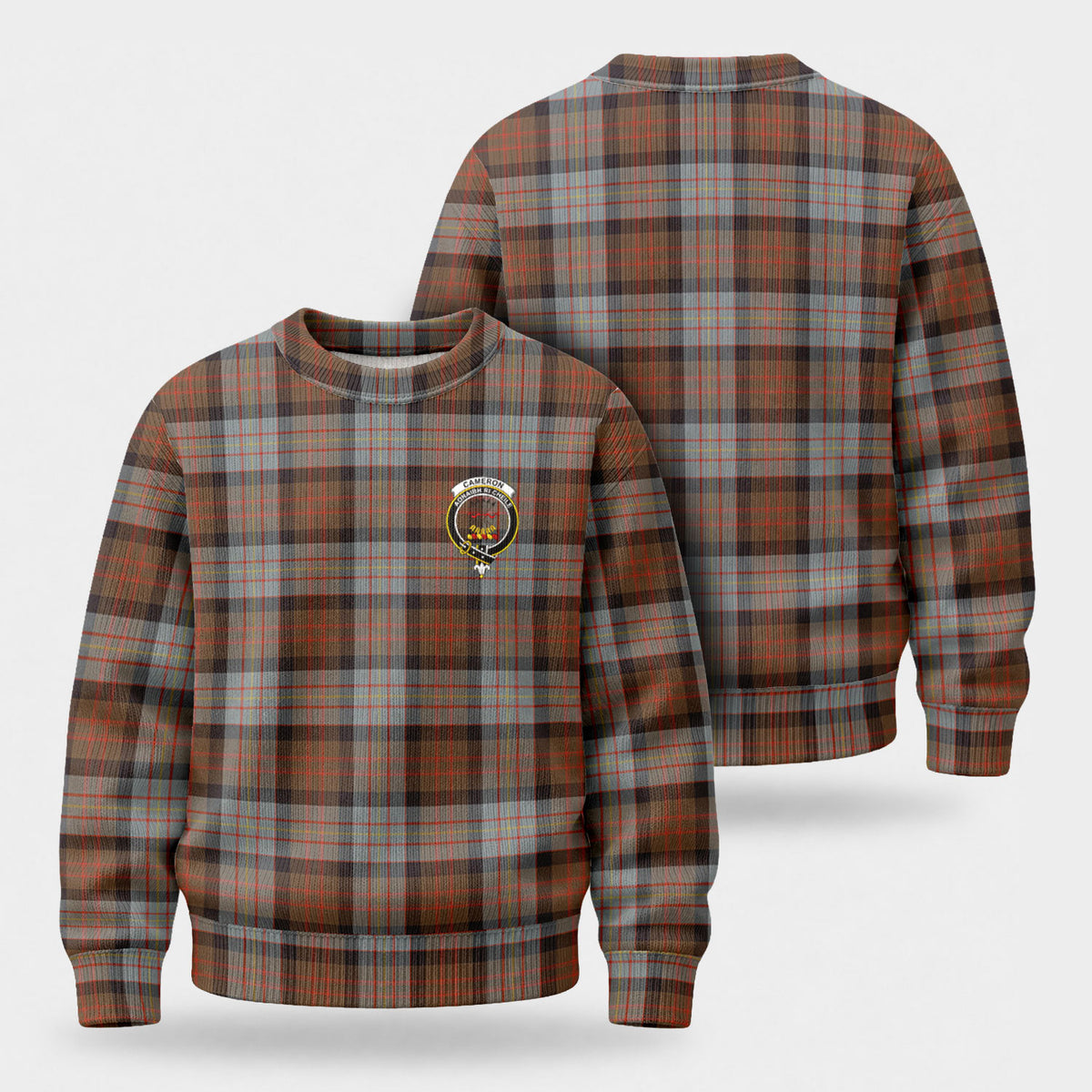 Cameron of Erracht Weathered Tartan Crest Sweater