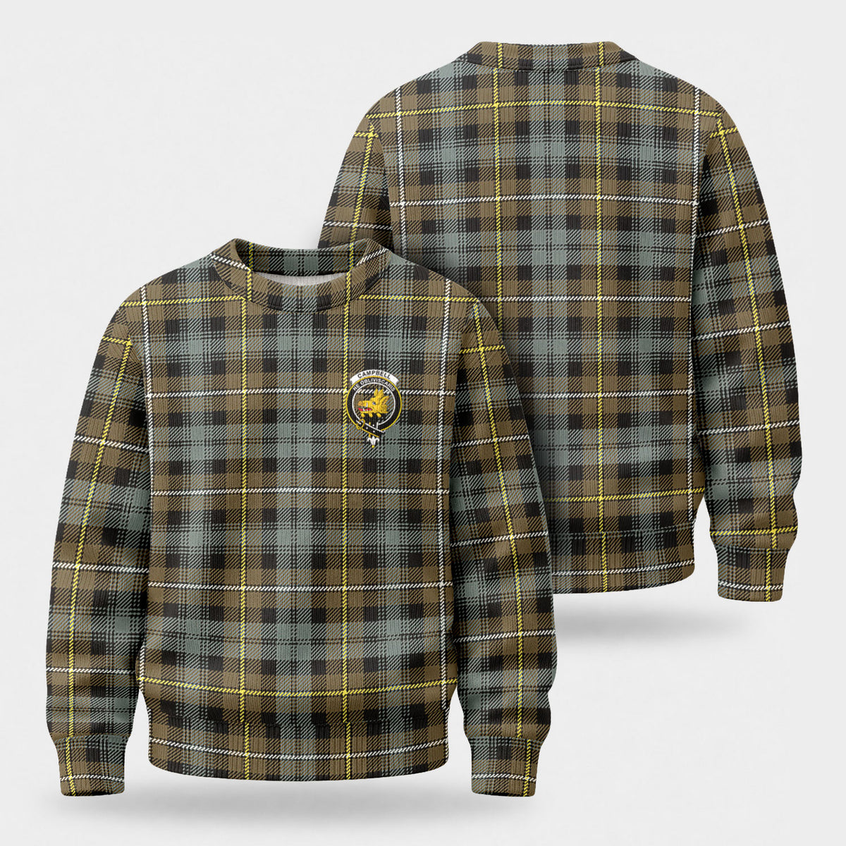 Campbell Argyll Weathered Tartan Crest Sweater