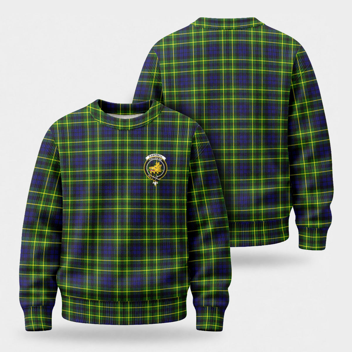 Campbell of Breadalbane Modern Tartan Crest Sweater