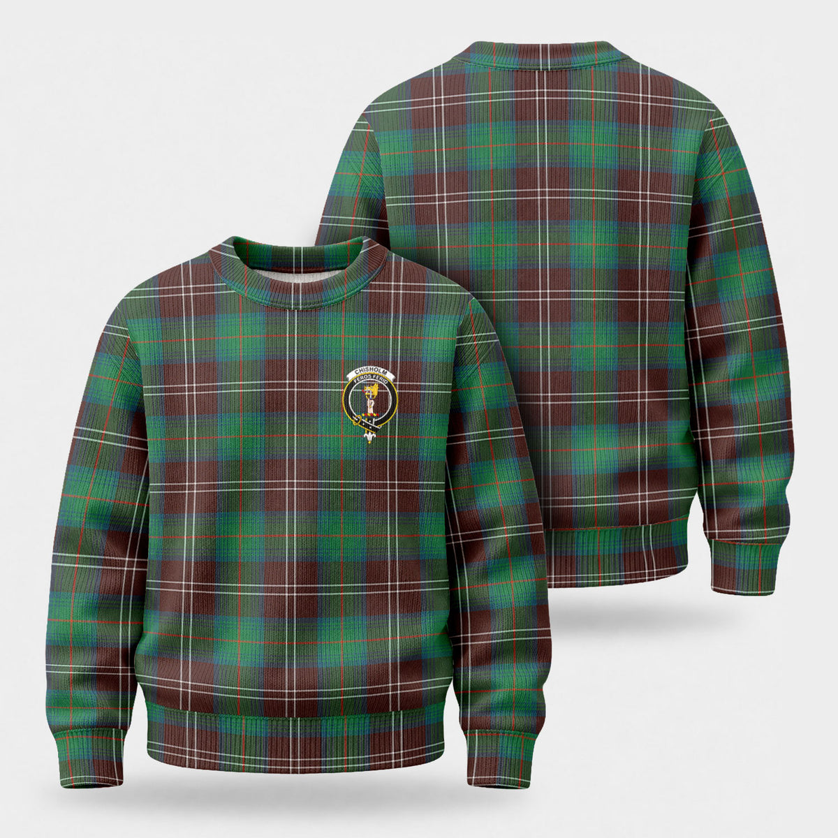 Chisholm Hunting Ancient Tartan Crest Sweater