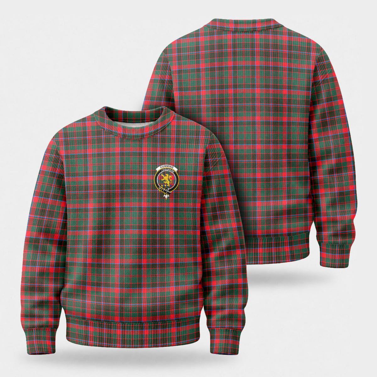 Cumming Hunting Modern Tartan Crest Sweater