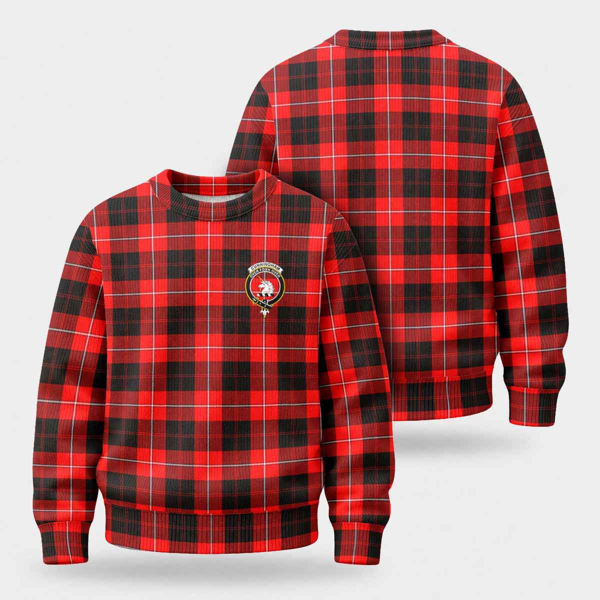 Cunningham Modern Tartan Crest Sweater