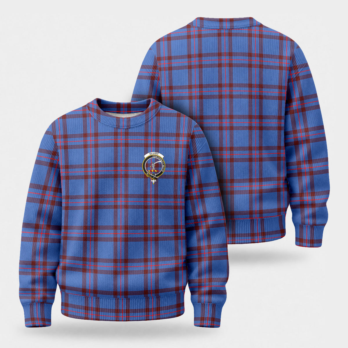 Elliot Modern Tartan Crest Sweater