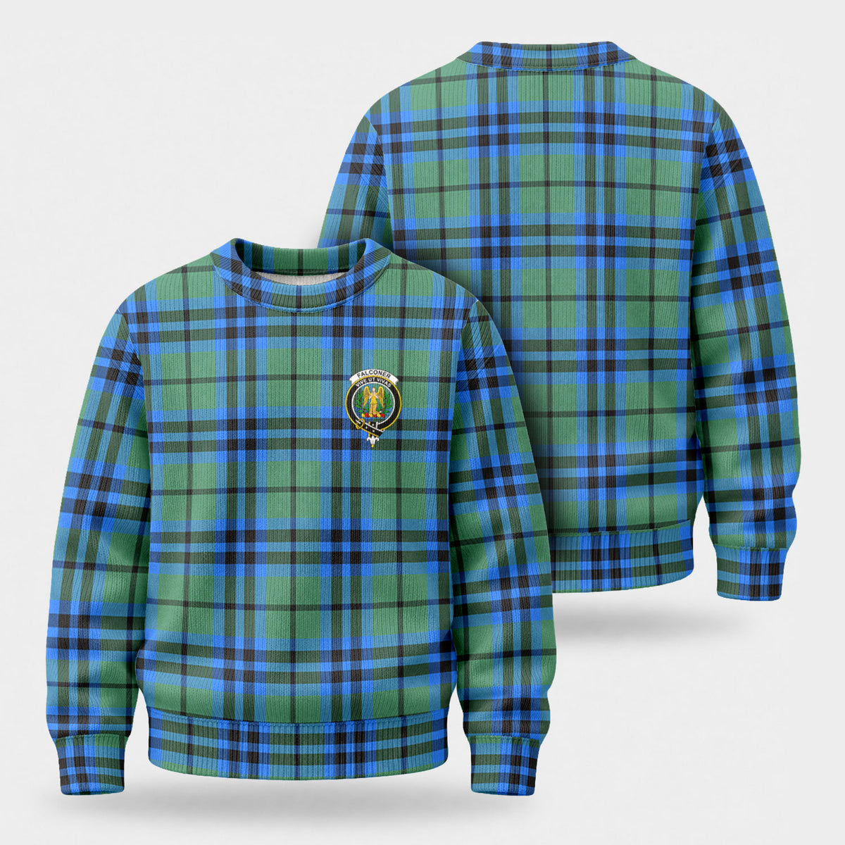 Falconer Tartan Crest Sweater