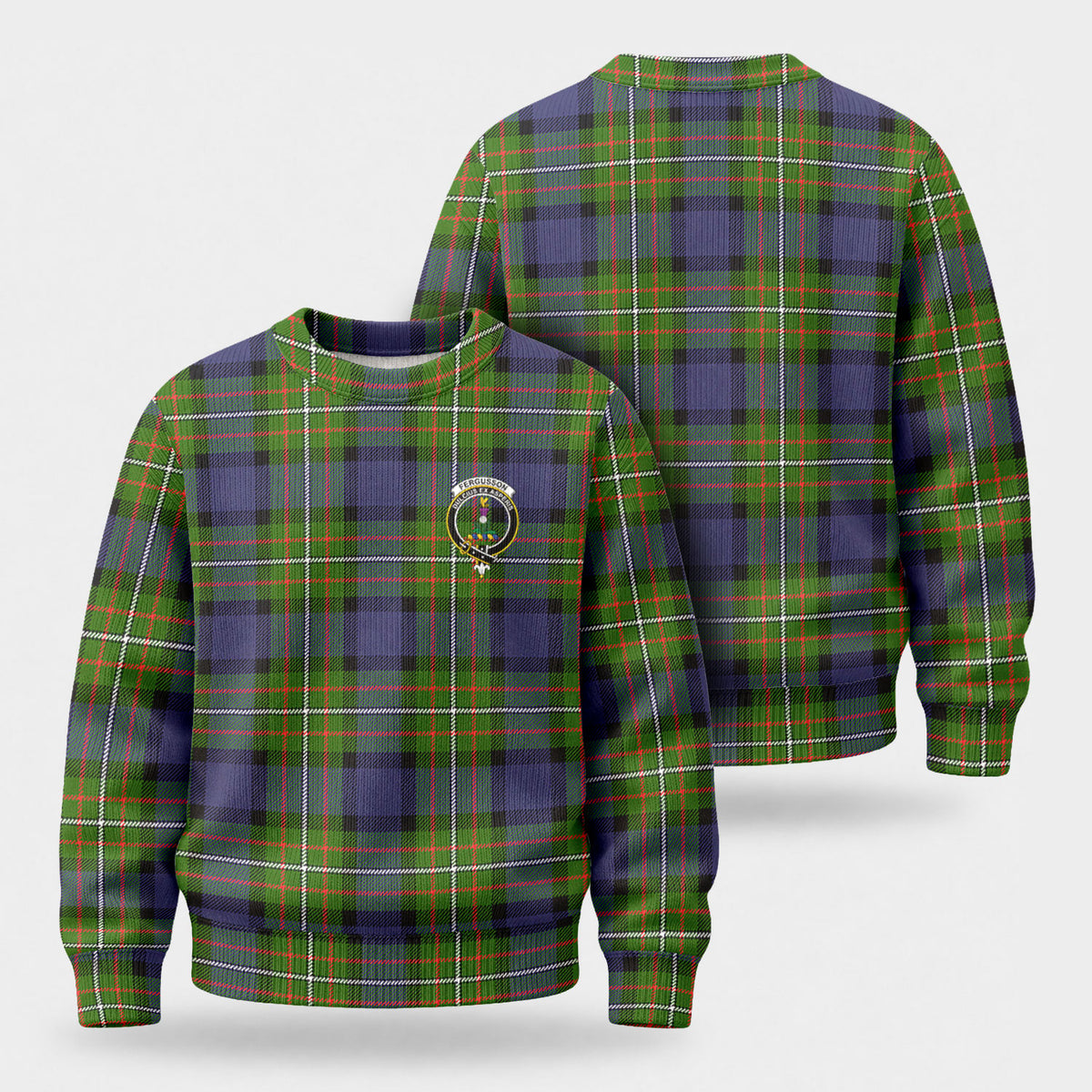 Fergusson Modern Tartan Crest Sweater