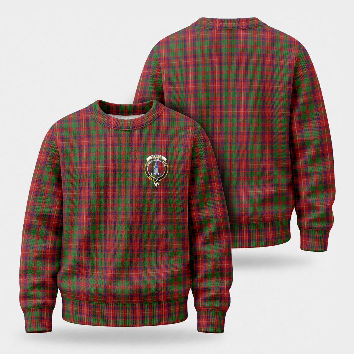 Geddes Tartan Crest Sweater