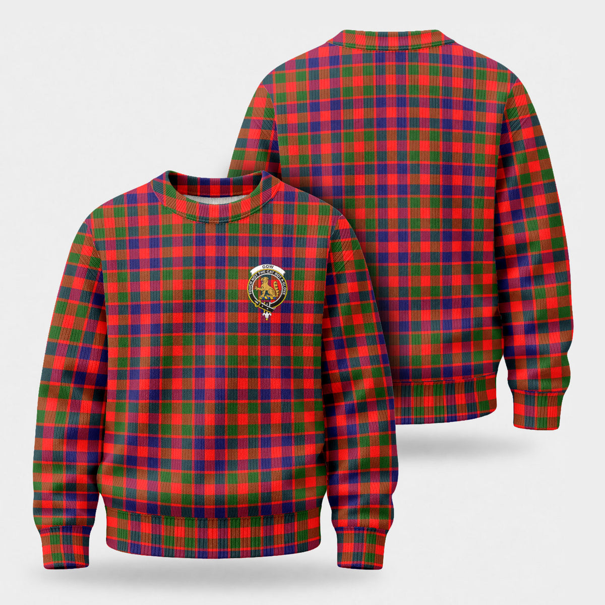 Gow (or McGouan) Tartan Crest Sweater