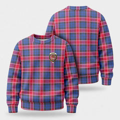 Graham of Menteith Red Tartan Crest Sweater