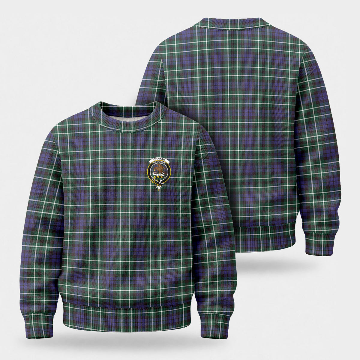 Graham of Montrose Modern Tartan Crest Sweater