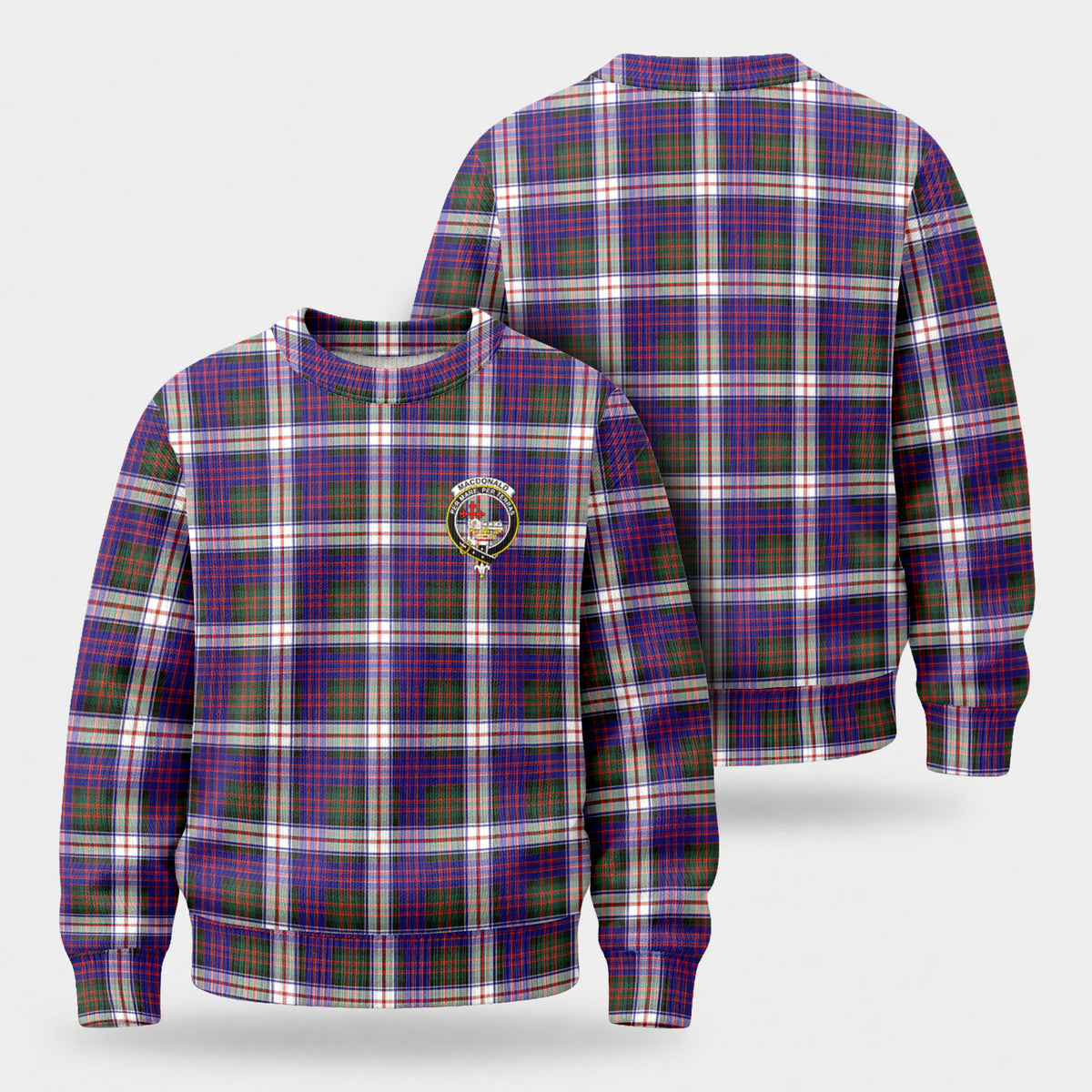 MacDonald Dress Modern Tartan Crest Sweater