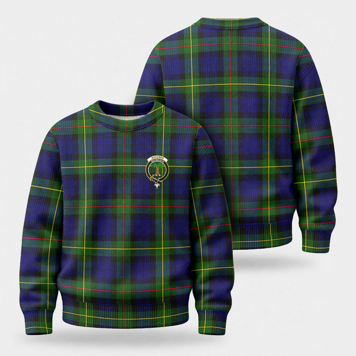 MacEwan Modern Tartan Crest Sweater