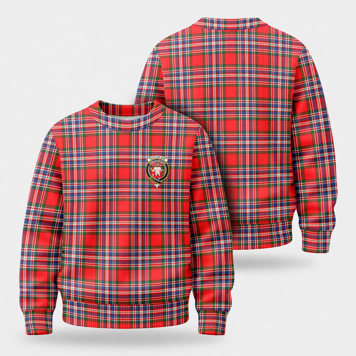 MacFarlane Modern Tartan Crest Sweater